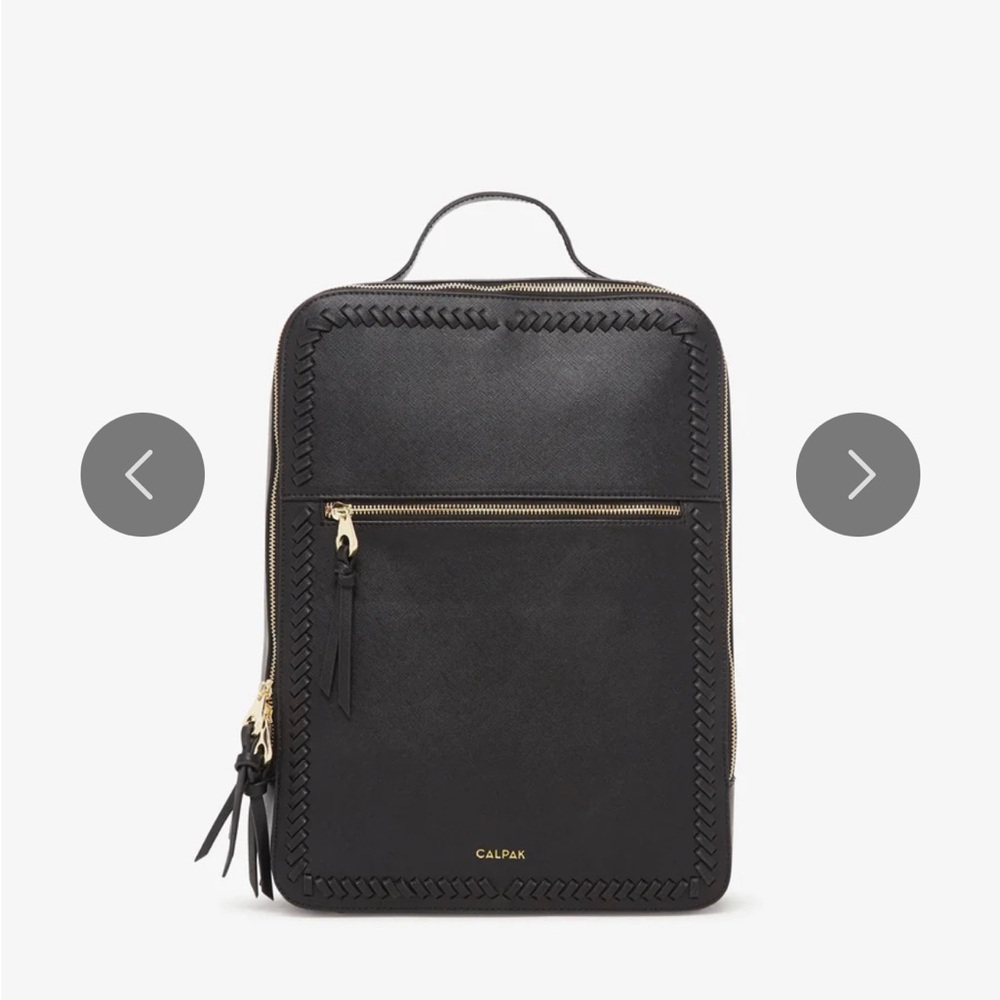 Calpak Kaya Laptop Backpack in black with Gold Details